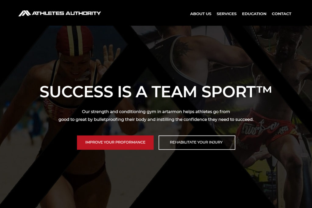 2. Best Gyms Website Designs - Athletes Authority